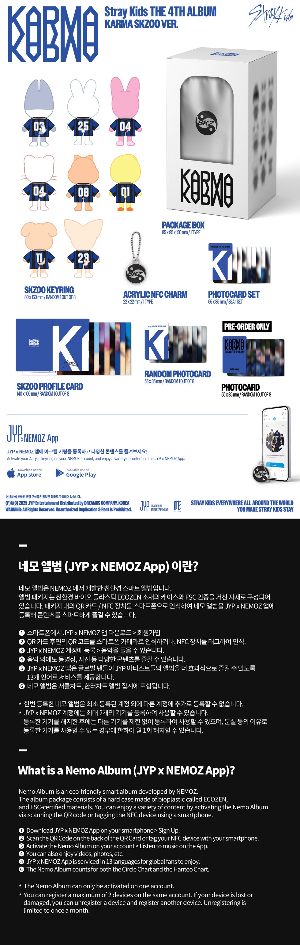 STRAY KIDS 4TH ALBUM KARMA SKZOO VERSION WITH RANDOM BDM PHOTOCARD POB PRE ORDER