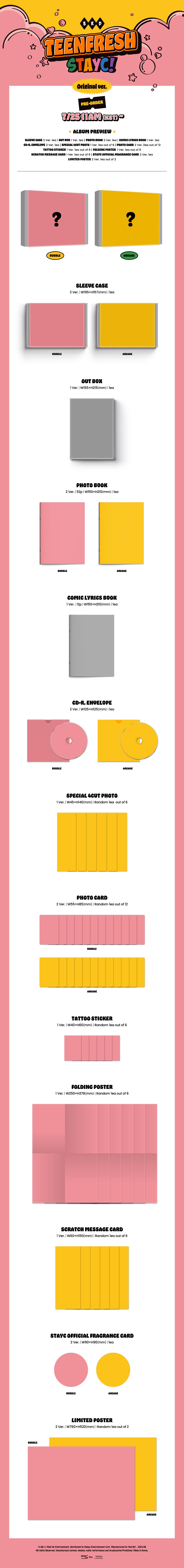 STAYC 3RD MINI ALBUM TEENFRESH WITH LIMITED POSTER