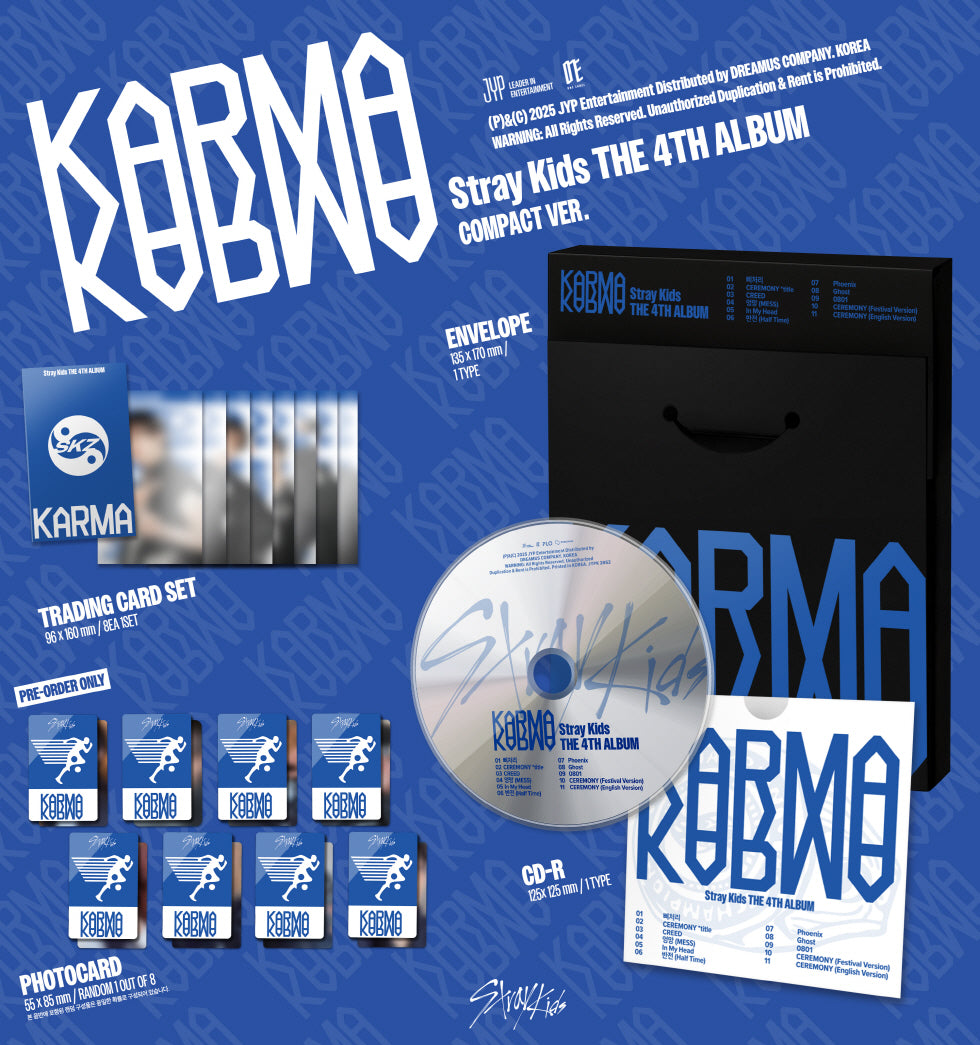 STRAY KIDS 4TH ALBUM KARMA COMPACT VERSION WITH BDM PHOTOCARD PRE ORDER