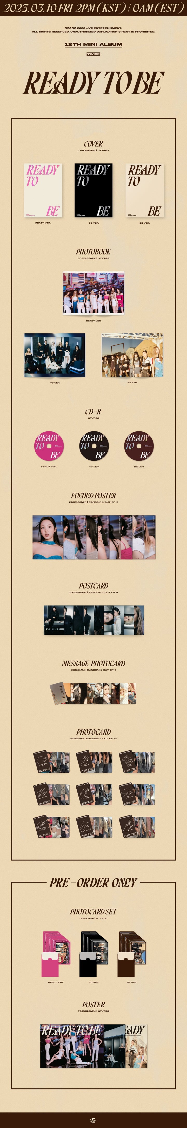 TWICE READY TO BE ALBUM WITH PRE-ORDER BENEFITS