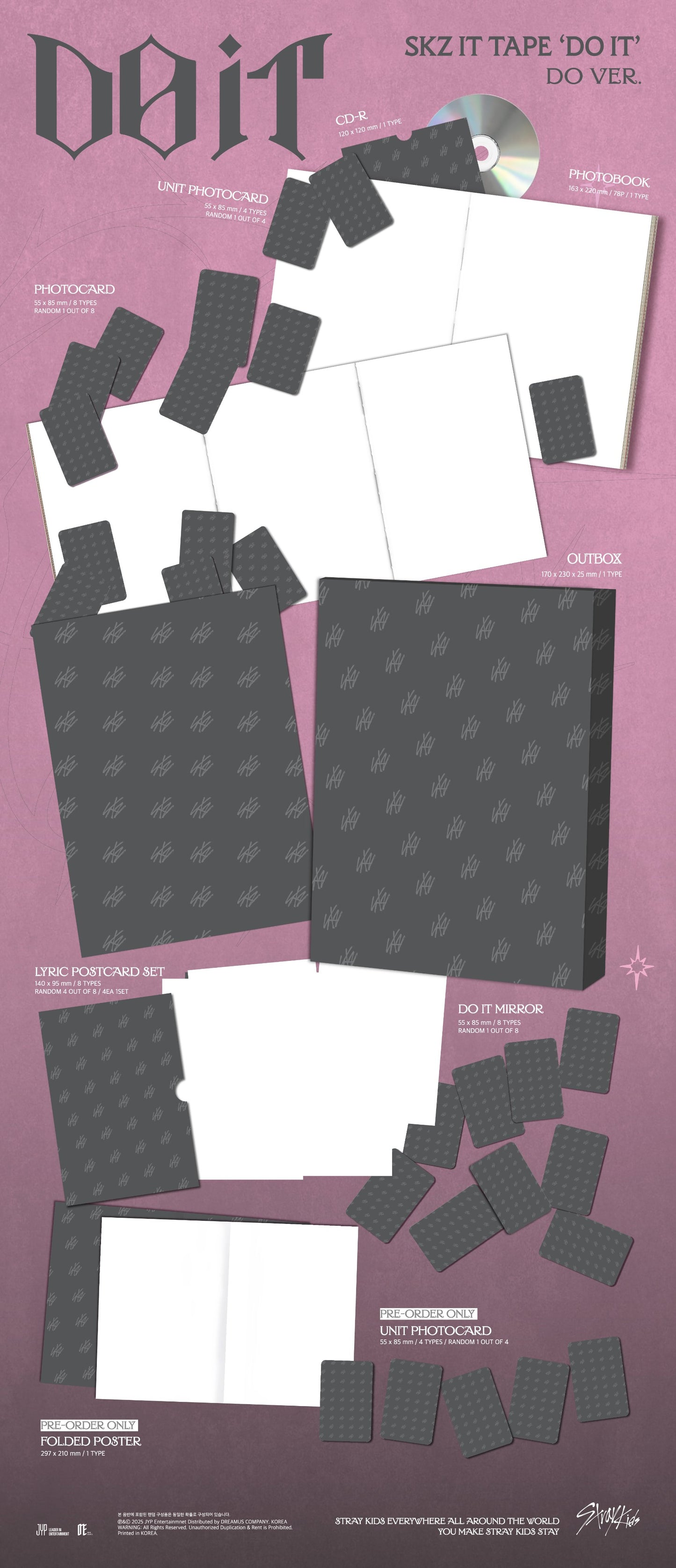 PRE ORDER STRAY KIDS SKZ IT TAPE DO IT (DO VERSION LIMITED) WITH FANS SHOP POB