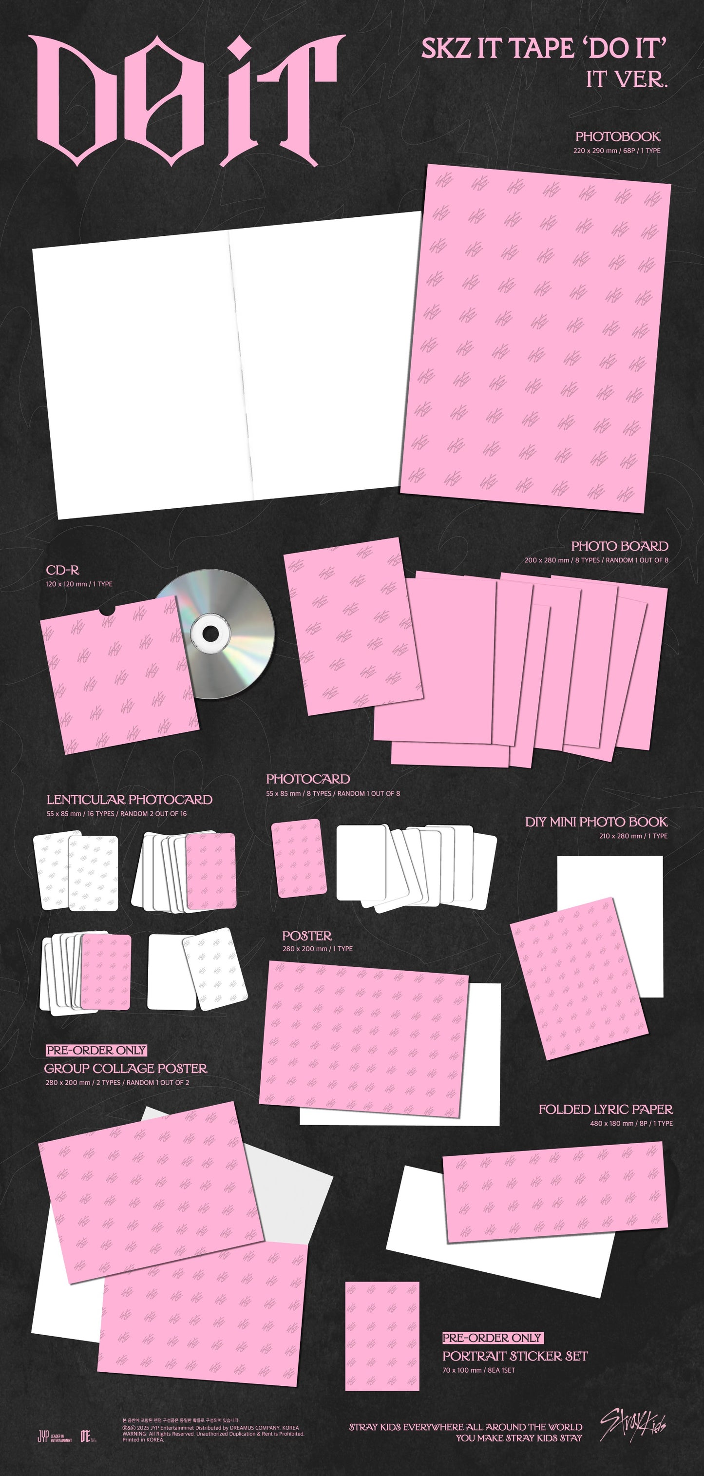 PRE ORDER STRAY KIDS SKZ IT TAPE DO IT (IT VERSION) WITH FANS SHOP POB